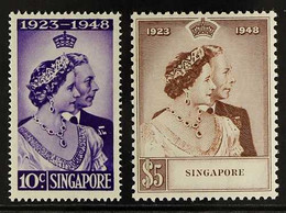 1948 Royal Silver Wedding Pair, SG 31/2, Very Fine Never Hinged Mint. (2 Stamps) For More Images, Please Visit Http://ww - Singapore (...-1959)