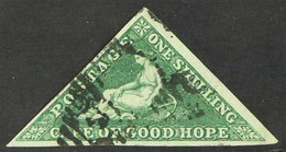 CAPE OF GOOD HOPE 1855 1s Deep Dark Green, SG 8b, Very Fine Used With Large Margins All Round. For More Images, Please V - Unclassified