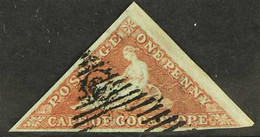 CAPE OF GOOD HOPE 1853 1d Brick-red Triangular On Slightly Blued Paper, SG 3, Attractive With Clear To Huge Margins And  - Unclassified