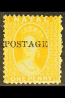 NATAL 1876 1d Yellow Chalon, SG 82, Fine Mint. For More Images, Please Visit Http://www.sandafayre.com/itemdetails.aspx? - Unclassified