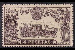 1905 4 Pesetas Plum "Don Quixote", SG 315, Edifil 265, Never Hinged Mint For More Images, Please Visit Http://www.sandaf - Other & Unclassified