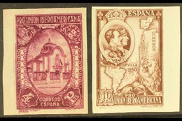 1930 4p Purple And 10p Chocolate Iberioamerican, Variety "imperf", Uni 579/580s, Very Fine Never Hinged Mint For More Im - Other & Unclassified