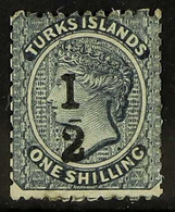 1881 ½ On 1s Dull Blue, (setting 3, Type 1 Surcharge), SG 9, Mint With Large Part Gum, Some Slightly Trimmed Perfs At Ri - Turks And Caicos