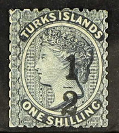 1881 ½ On 1s Dull Blue, (setting 3, Type II Surcharge), SG 9, Mint With Large Part Gum, Reperforated. For More Images, P - Turks And Caicos