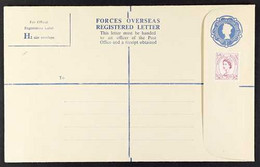 POSTAL STATIONERY 1959 1s Blue FORCES OVERSEAS Registered Letter Size H2, H&G RPF 10, Uprated With 6d Stamp, Very Fine M - Other & Unclassified