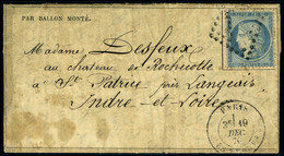 Lettre LE GENERAL CHANZY Ou LE LAVOISIER, Gazette Des Absents N° 17, CàD Les Ternes 19 Déc 70 Pour St Patrice Par Langea - Other & Unclassified