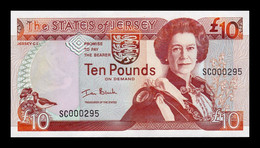 Jersey 10 Pounds Elizabeth II 2000 Pick 28 Low Serial SC UNC - Jersey