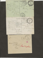 POSTES MILITAIRES BELGES -2 CARTES + 1 LETTRE AVEC CAD POSTES MILTAIRES BELGIE LEBERPOSTERIU -ANNEE 1917-18 - Guerra De 1914-18