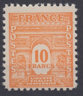 FRANCE : ARC DE TRIOMPHE 10F ORANGE N° 629 NEUF ** GOMME SANS CHARNIERE - 1944-45 Triomfboog