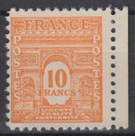 FRANCE : ARC DE TRIOMPHE 10F ORANGE N° 629 BDF NEUF ** GOMME SANS CHARNIERE - 1944-45 Triomfboog