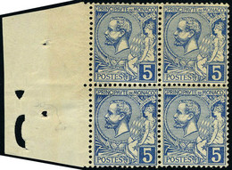 Neuf Sans Charnière N° 13, 5c Bleu, Bloc De 4 Timbres, Excellent Centrage, Superbe - Otros & Sin Clasificación