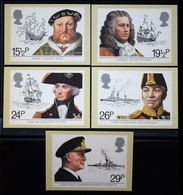 GB GREAT BRITAIN 1982 MINT PHQ CARDS MARITIME HERITAGE No 60 ENGRAVED BY SLANIA SHIPS HENRY VIII NELSON VICTORY MARYROSE - Tarjetas PHQ