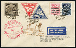 Lettre Zeppelin. 7. SAF 1932. Lettre Avec CàD Riga 21.IX.32 Pour Recife. Au Verso CàD De Transit De Berlin (24.9.32). Ar - Other & Unclassified