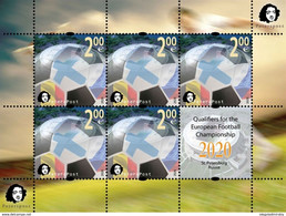 Finland 2020 Peterspost Qualifiers For The European Football Championship (Russia) Sheetlet Of 5 Stamps With Label - Unused Stamps