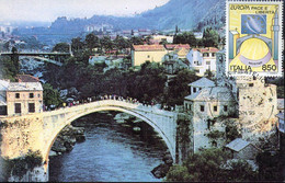 64167 Italia, Maximum 1995, Europa 1995 The Mostar Bridge, Le Pont De Mostar, Architecture - Maximumkaarten
