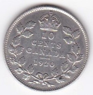Canada 10 Cents 1920 George V, En Argent - Canada