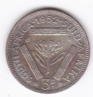 South Africa 3 Pence 1952, George VI , En Argent. KM# 35.2 - Sudáfrica