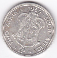 South Africa 2 Shillings 1959 Elizabeth II, En Argent , KM# 50 - Sudáfrica