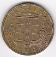 Jamaïque 1 Penny 1963 Elizabhet II , En Laiton De Nickel , KM# 37 - Jamaique