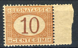 Regno, Tasse 1970 Sass. N. 6 C. 10 Ocra E Carminio ** GO MNH Bordo Di Foglio Cat. € 2000 Firma A. Diena - Segnatasse