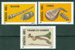 2003 Music Instruments, Cobza, Lute, Bucium, Alphorn, Horn Violin, Romania, Mi.5768, MNH - Unused Stamps