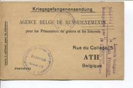 1200PR/ CP PDG-POW Munster 1917 Censure Du Camp > Ath Agence Belge De Renseignements Pour PDG & Internés - Prisoners