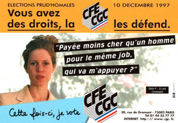 CPM - SYNDICATS CFE-CGC - Campagne Elections Prud'homales Décembre 1997 ... Edition Pub Lot De 3 Cartes - Sindicatos