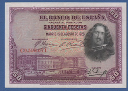 SPAIN - P. 75b – 50 PESETAS 1928 - XF/AU Prefix C - Other & Unclassified