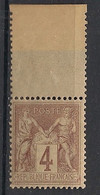 France - 1877 - N°Yv. 88a - Type Sage 4c Lilas Sur Azuré - Bord De Feuille - Neuf Luxe ** / MNH / Postfrisch - 1876-1898 Sage (Type II)
