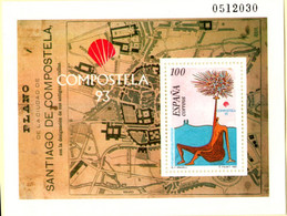 Spain 1993 Compostella City Map And Painting Eugenio Granet Block Issue MNH 2105.1090 - Modern