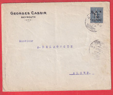 50C SEMEUSE SURCHARGE 2 PIASTRES 50 SYRIE BEYROUTH LIBAN LEBANON POUR ALGER ALGERIE - Covers & Documents