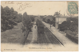 27 - TILLIERES-SUR-AVRE +++La Gare +++ Intérieur De La Gare Avec Train +++ - Le Vaudreuil