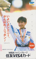 TC JAPON / 110-016 - JEUX OLYMPIQUES NAGANO - Femme VISA - Woman Girl - OLYMPIC GAMES JAPAN Phonecard - Olympische Spiele