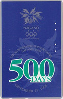 RARE TC JAPON / 270-03670 - SPORT - JEUX OLYMPIQUES NAGANO ** 500 DAYS ** - OLYMPIC GAMES JAPAN Free Phonecard - Juegos Olímpicos