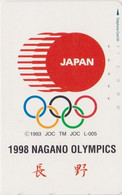 TC JAPON / 271-03107 - SPORT - JEUX OLYMPIQUES NAGANO  - OLYMPIC GAMES JAPAN Free Phonecard - Olympic Games