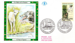 " FABLES DE LA FONTAINE : LE LOUP ET L'AGNEAU " Sur Enveloppe 1er Jour De 1995. N° YT 2960. Parfait état FDC - Contes, Fables & Légendes