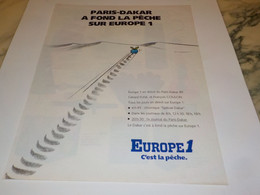 ANCIENNE PUBLICITE PARIS DAKAR AVEC EUROPE 1 1988 - Otros & Sin Clasificación
