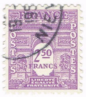 France, N° 626 Obl. - Gouvernenment Provisoire - Arc De Triomphe - 1944-45 Triomfboog