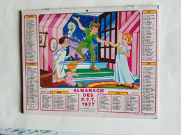 CALENDRIER   LAVIGNE  1977    WALT DISNEY  PETER-PAN  /  LA  BELLE  ET  LDE  CLOCHARD  DEPT  37 - Grand Format : 1971-80