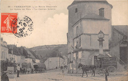 89-VERMENTON- LA ROUTE NATIONALE , LA JUSTICE DE PAIX LE CADRAN SOLAIRE ( VOIR ATTELAGE FELIX POTIN) - Vermenton