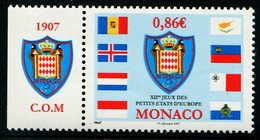 AS7133 Monaco 2007 Small Nations League Flag 1V - Timbres