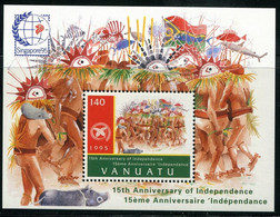 AS7154 Vanuatu 1995 Independence Day Flag Dance Foreign Stamp S/S - Timbres