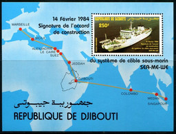 AS7155 Djibouti 1984 Sea Cruise Map Etc. S/S - Timbres