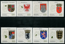 AS7192 Germany 1993 Province Maps And Provincial Emblems 8V - Timbres