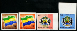 AS7221 Gabon 1968 Flag National Emblem Stamp 4 New Impref - Timbres