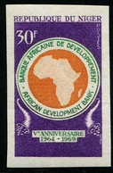 AS7222 Niger 1969 Bank Of Africa Map 1V Impref - Timbres