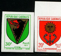 AS7225 Gabon 1969 City Emblem 2V Impref Stamps - Timbres