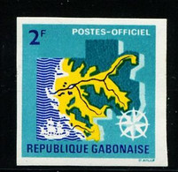 AS7226 Gabon 1968 Water System Map Impref Stamp - Timbres