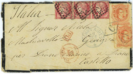BK1785 - ARGENTINA / FRANCE - POSTAL HISTORY: Mixed Franking On MOURNING COVER  1874 - Covers & Documents