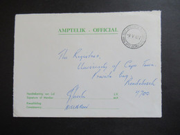 RSA / Süd - Afrika 1977 Official - Amptelik Stempel Parliament Cape Town Mit Briefpapier Der Regierung House Of Assembly - Briefe U. Dokumente